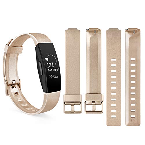 Amzpas Compatible para Fitbit Inspire Correa & Inspire HR Correa, Soft Deportes Pulseras Reemplazo Band Compatible para Fitbit Inspire & Fitbit Inspire HR (02 De Oro, L)