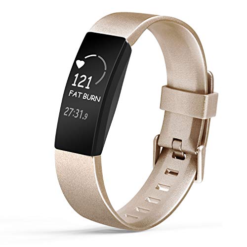 Amzpas Compatible para Fitbit Inspire Correa & Inspire HR Correa, Soft Deportes Pulseras Reemplazo Band Compatible para Fitbit Inspire & Fitbit Inspire HR (02 De Oro, L)