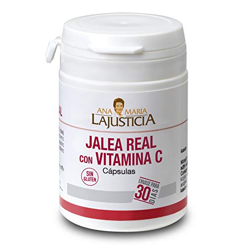 Ana Maria Lajusticia - Jalea real con Vitamina C – 60 cápsulas. Combate el cansancio, decaimiento y falta de energía. Refuerza el sistema inmunitario. Envase para 30 días de tratamiento.