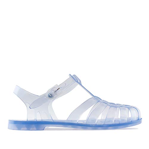 Andrés Machado – Cómodas Sandalias de Verano de Goma Unisex para Mujeres y Hombres - AM188 color transparente- Cangrejeras con Cierre de Hebilla – Talla 42 EU