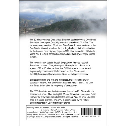 Angeles Crest Highway Virtual Bike Ride Scenery DVD