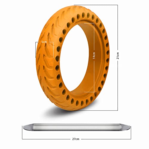 ANSENI® Ruedas Macizas Naranja para Patinete Electrico Rueda de 8.5 Pulgadas,Neumáticos de Reemplazo, Rueda Repuesto Antipinchazo Compatible Xiaomi Scooter Electrico M365/Pro/1S Patinete Cecotec