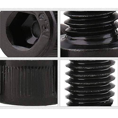 ANSIEDIO M16 Tornillos Allen Negro Tornillos de Cabeza Hexagonal Interior de Acero Carbono Hex Socket Cap Tornillos de Alta Resistencia - M16×120mm,1 pcs