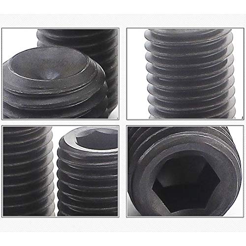 ANSIEDIO Tornillos Allen Negro Cup Point Grub Tornillos de Acero Carbono Tornillos Prisioneros de Cabeza Hexagona - M16×16mm,5 pcs