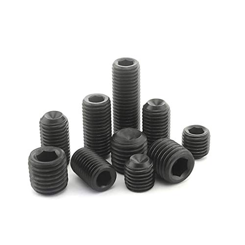 ANSIEDIO Tornillos Allen Negro Cup Point Grub Tornillos de Acero Carbono Tornillos Prisioneros de Cabeza Hexagona - M16×16mm,5 pcs