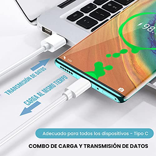 APOKIN® Cable Tipo-C Corto [30 cm],Cable Tipo C de Carga Ultra Rápida 100W/18WPD 20V/5A PD con E-Mark Chip y Cable de Datos para MacBook Pro,iPad Pro, Samsung, Oppo, Xiaomi, Realme, VIVO, Huawei