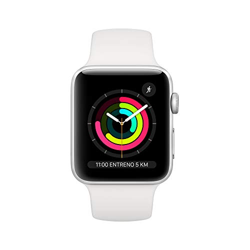 Apple Watch Series 3 (GPS, 42mm) Aluminio en Plata - Correa Deportiva Blanco