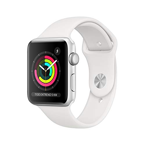 Apple Watch Series 3 (GPS, 42mm) Aluminio en Plata - Correa Deportiva Blanco