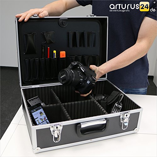 AR Carry Box® - Maletín de aluminio para herramientas, vacío, con unas medidas de 450 x 320 x 175 mm, negro