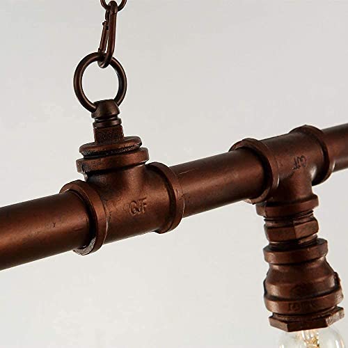Araña de Moda Industrial V-intage Rústico Steampunk Iron Chandelier Metal Tubo de Agua Retro Techo Colgante 5 Luces Edison Lamp lámpara de araña, Acabado de Cobre - Interior