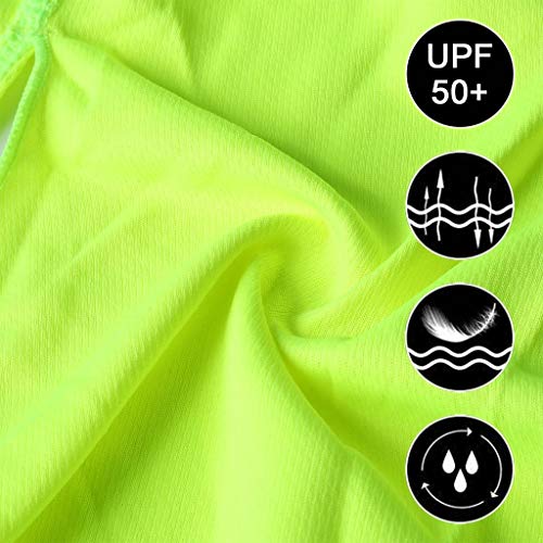 Arcweg Pañuelos de Cabezas Hombres Bandanas Verano Gorros Piratas de Ciclismo con Visera Malla Transpirable UV Protección UPF 50＋Running Deportes al Aire Libre Verde Fluorescente para Cabeza 54-62cm