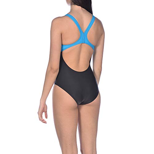 ARENA Bañador Deportivo para Mujer Brilliance, Mujer, Traje de baño de una Sola Pieza, 002263, Negro/Turquesa, Medium