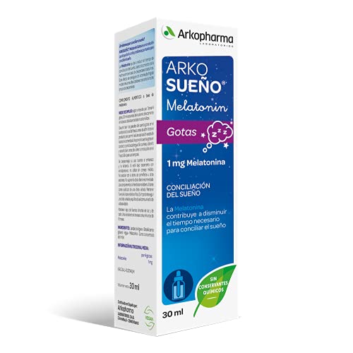 Arkopharma Arkosueño Melatonin Gotas Ml, 1mg De Melatonina, A Partir De 6 Meses, Ayuda A Conciliar El Sueño De Niños Y Adultos, Dormir Rápidamente, Problemas De Sueño, Agave Y Limón, 30 Mililitro