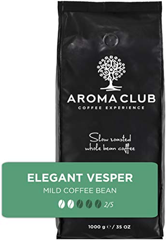 Aroma Club Café en Grano 1 kg - Café Tueste Medio Elegant Vesper – Café 100% Arábica Costa Rica Tueste Lento – Para todas las máquinas de café