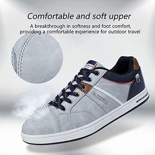 ARRIGO BELLO Zapatos Hombre Vestir Casual Deportivas Zapatillas Sneakers Caminar Correr Deportivas Gimnasio Moda cómodo Viajar Talla 41-46 (Gris, Numeric_43)