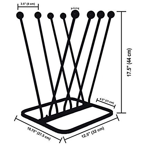 ARSUK - Zapatero de Hierro Fundido Resistente al Aire Libre (Rack de Arranque de 4 Pares)