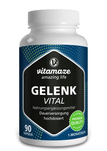 Articulaciones Capsules alta dosis con Glucosamina + Condroitina + Ácido Hialurónico + MSM, 90 Cápsulas para 1 Mes, Suplemento natural sin Aditivos, Qualità Tedesca