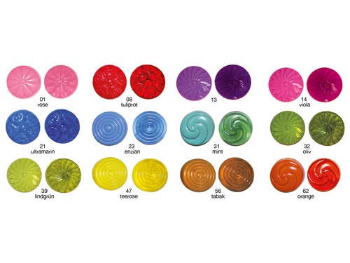 ARTIDEE CREARTEC Set de 4 Colores de jabón - Surtido de 4 Colores Transparente de 10 ml - Rojo, Azul, Amarillo, Violeta: para la producción Individual de jabón - Made in Germany