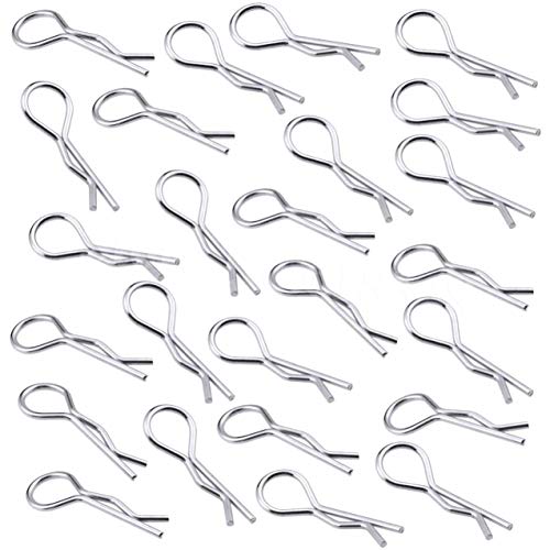 ARUNDEL SERVICES EU 100 pcs 1/10 1/8 Acero Inoxidable Clips para el Cuerpo Patas Clips Pines del Cuerpo RC Cars RC Modelos de Carreras