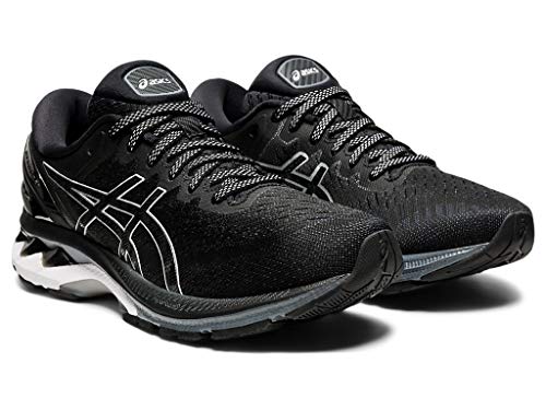 ASICS Women's Gel-Kayano 27 (D) Running Shoes, 7.5W, Black/Pure Silver