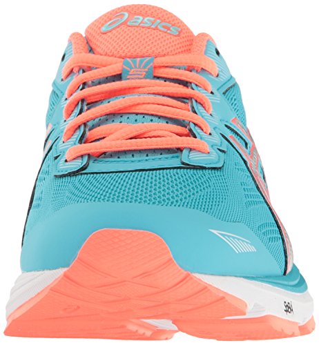 ASICS Women's GT-1000 5 Running Shoe, Aquarium/Silver/Flash Coral, 6 M US