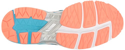 ASICS Women's GT-1000 5 Running Shoe, Aquarium/Silver/Flash Coral, 6 M US