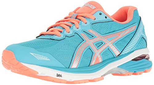 ASICS Women's GT-1000 5 Running Shoe, Aquarium/Silver/Flash Coral, 6 M US