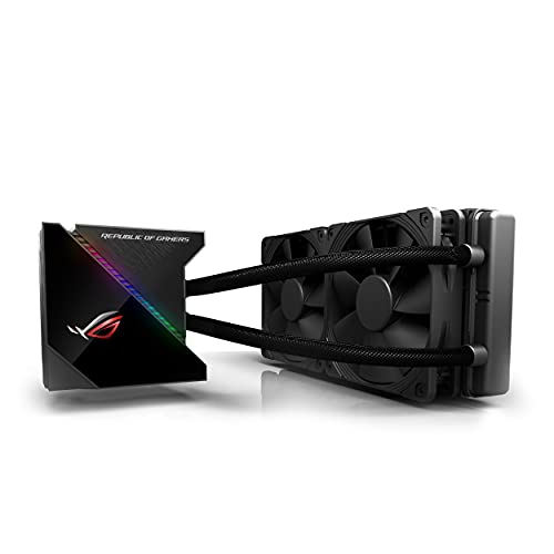 ASUS ROG RYUJIN 240 - Sistema de refrigeración líquida de CPU con Oled de color, AURA Sync RGB, tubo de goma reforzado de 38 cm, ventiladores iPPC Noctua Industrial PWM de 120 mm