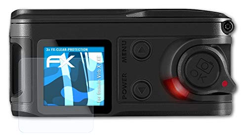 atFoliX Lámina Protectora de Pantalla Compatible con Garmin Virb X/XE Película Protectora, Ultra Transparente FX Lámina Protectora (3X)