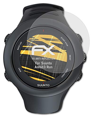 atFoliX Película Protectora Compatible con Suunto Ambit3 Run Lámina Protectora de Pantalla, antirreflejos y amortiguadores FX Protector Película (3X)