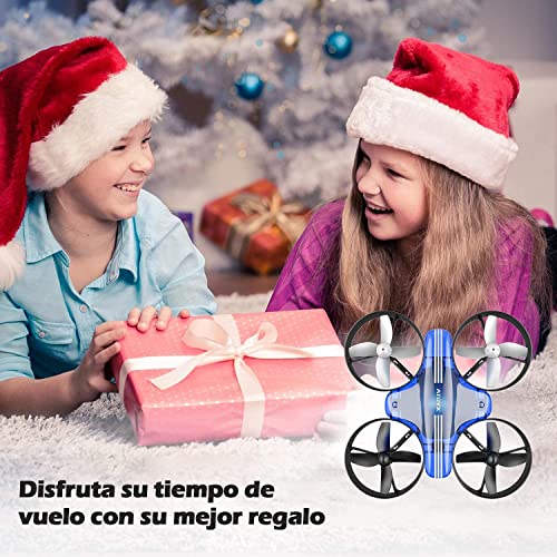 ATOYX Mini Drone, RC Drone 2.4G 4 Canales 6-Axis Gyro, Quadcopter con Modo sin Cabeza, Altitud Hold, Alarma de Batería y 3 Modos de Velocidad, Regalos y Juguetes, AT-66B(Azul)