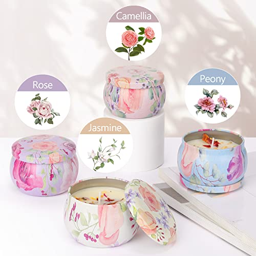 Aukiita Velas Aromaticas, Juego de 4 Velas Perfumadas para Mujer Mamá, Cera de Soja 100% Natural, Regalos para Navidad, Día de Madre, Cumpleaños, Baño, Yoga