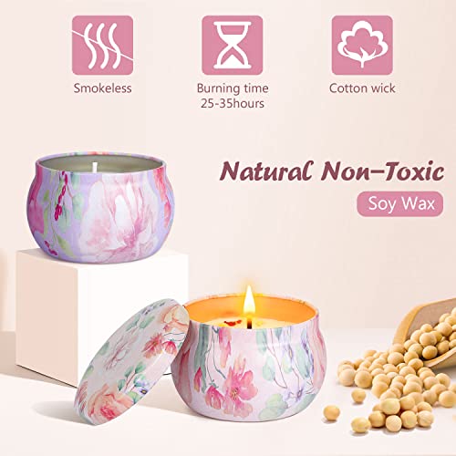 Aukiita Velas Aromaticas, Juego de 4 Velas Perfumadas para Mujer Mamá, Cera de Soja 100% Natural, Regalos para Navidad, Día de Madre, Cumpleaños, Baño, Yoga