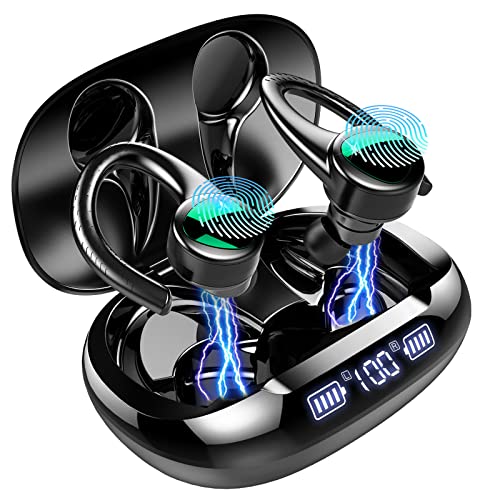 Auriculares Inalámbricos, aiskding Auriculares Bluetooth 5.2 Deportivos, Cascos Inalámbricos Estéreo con Microfono, In Ear Auriculares Cancelación de Ruido con Reproducci 48H, IPX7 Impermeable [2021]