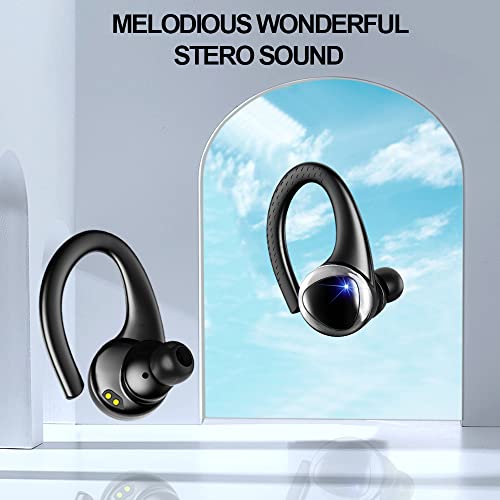 Auriculares Inalambricos Deportivos, Dascert Auriculares Bluetooth 5.2 CVC8.0 Cancelación de Ruido, Estéreo Cascos Inalambricos con Microfono, Tipo-C, 40H IP7 Impermeable Audifonos para Running Viajes