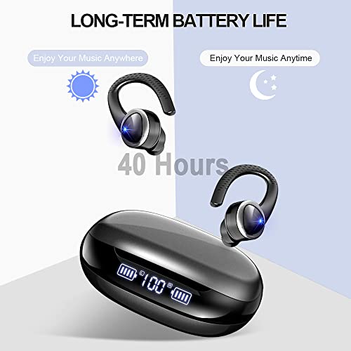 Auriculares Inalambricos Deportivos, Dascert Auriculares Bluetooth 5.2 CVC8.0 Cancelación de Ruido, Estéreo Cascos Inalambricos con Microfono, Tipo-C, 40H IP7 Impermeable Audifonos para Running Viajes