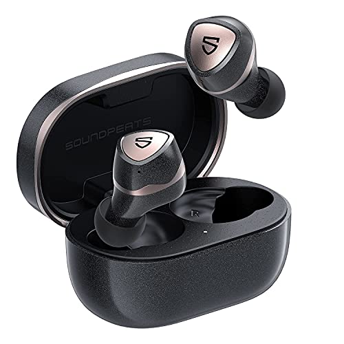 Auriculares Inalámbricos, SoundPEATS Sonic Pro aptX-Adaptive Auriculares Bluetooth 5.2 con Modo de Juego, Carga Inalámbrica, TrueWireless Mirroring, Cancelación de Ruido cVc8.0, 35 Horas