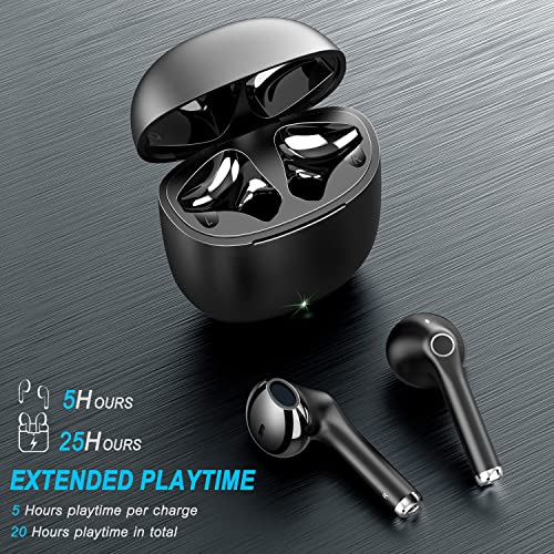 Auriculares Inalámbricos, yobola Auriculares Bluetooth 5.1 HiFi Estéreo, Cascos Inalambricos Bluetooth con Control Táctil, Micrófono Incorporado, IPX5 Deportivos, para Xiaomi Samsung iPhone Huawei