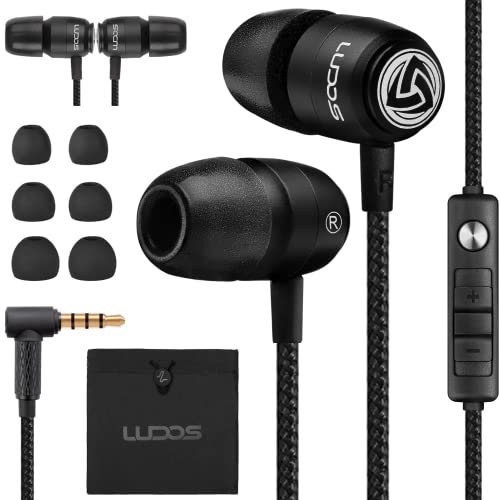 Auriculares-Micrófono-Cascos-Cable-Alambricos, LUDOS Clamor 2 Pro Auriculares In Ear con Cable, Garantía de 5 años, Cable Trenzado, Cascos para iPhone, iPad, Samsung, Mi, Xiaomi, Huawei, Gaming