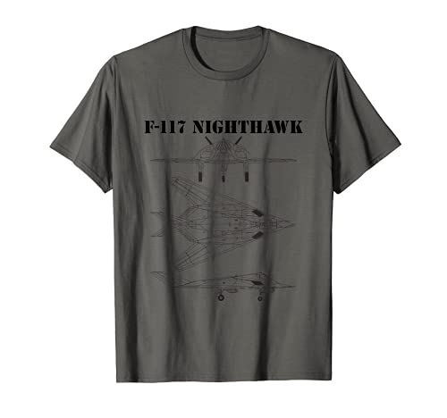 Avión sigiloso F-117 Nighthawk Esquema militar Jet F117 Camiseta