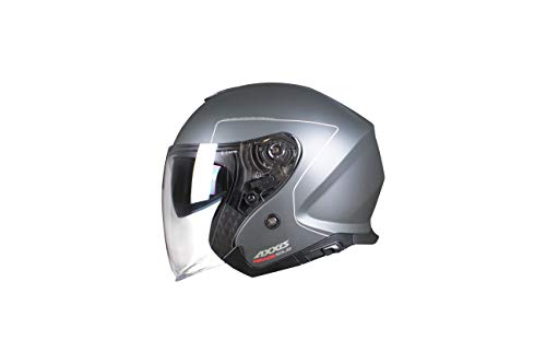 AXXIS Casco Moto Jet con Gafa Solar OF504SV Mirage SV Solid A2 Titanio Mate Talla M (57-58 CMS) HOMOLOGADO