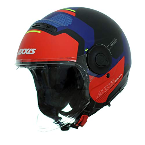 AXXIS CASCO MOTO JET OF 509 RAVEN SV CYPHER D2 ROJO MATE TALLA S (55-56 CMS) CON PANTALLA SOLAR. HOMOLOGADO