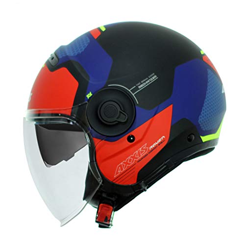 AXXIS CASCO MOTO JET OF 509 RAVEN SV CYPHER D2 ROJO MATE TALLA S (55-56 CMS) CON PANTALLA SOLAR. HOMOLOGADO