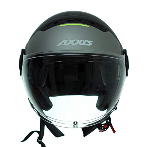 AXXIS Casco Moto Jet OF509 Raven SV Cypher B2 Gris Mate Talla XS (53-54 cms) con Pantalla Solar. Homologado…