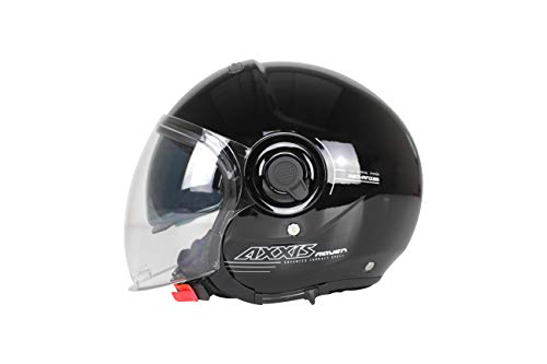 AXXIS CASCO OF 509 RAVEN SV SOLID A1 NEGRO BRILLO TALLA S CON PANTALLA SOLAR