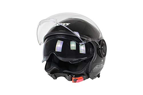 AXXIS CASCO OF 509 RAVEN SV SOLID A1 NEGRO BRILLO TALLA S CON PANTALLA SOLAR