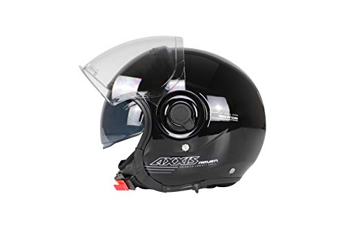 AXXIS CASCO OF 509 RAVEN SV SOLID A1 NEGRO BRILLO TALLA XS CON PANTALLA SOLAR