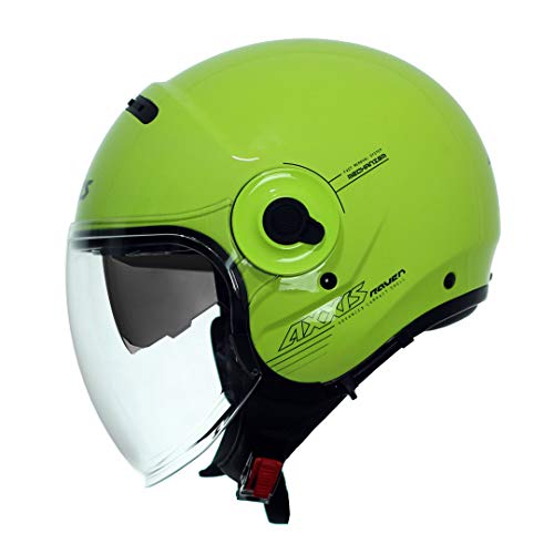 AXXIS CASCO OF509 SV RAVEN SV SOLID A3 AMARILLO FLUOR BRILLO TALLA S CON PANTALLA SOLAR