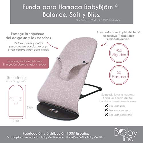 Babyline Boesgris - Funda para Hamaca Babybjörn Balance, Soft y Bliss (Estrella Gris), unisex