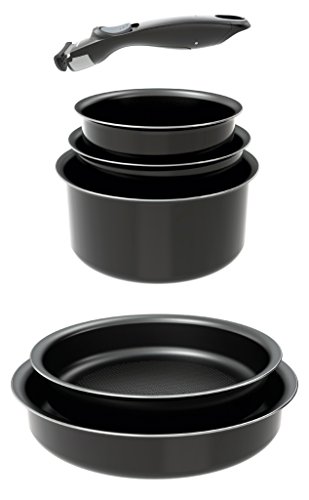 Backen Juego de Cocina con asa extraíble (6 Piezas), Aluminio, Negro, 30 x 30 x 13 cm